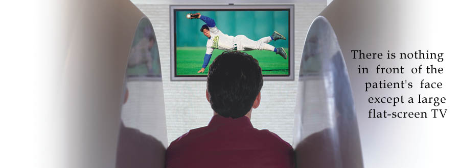 Stand-Up MRI patient watching TV